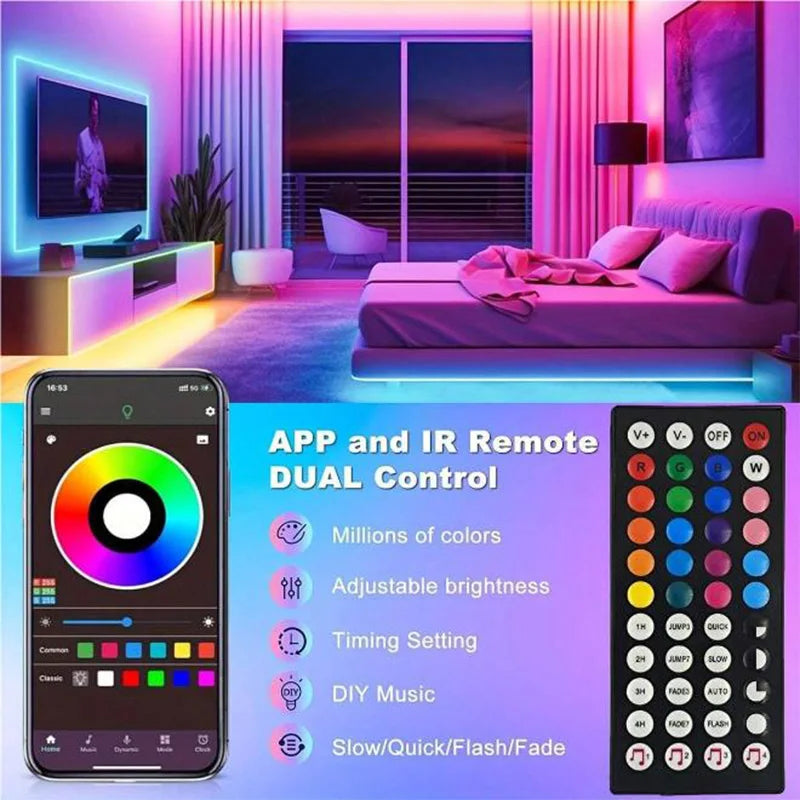 LED RGB Strip Lights- App Control+ Remote|5m / 10m / 20m / 30m | Bedroom, Gaming, Home Decor.
